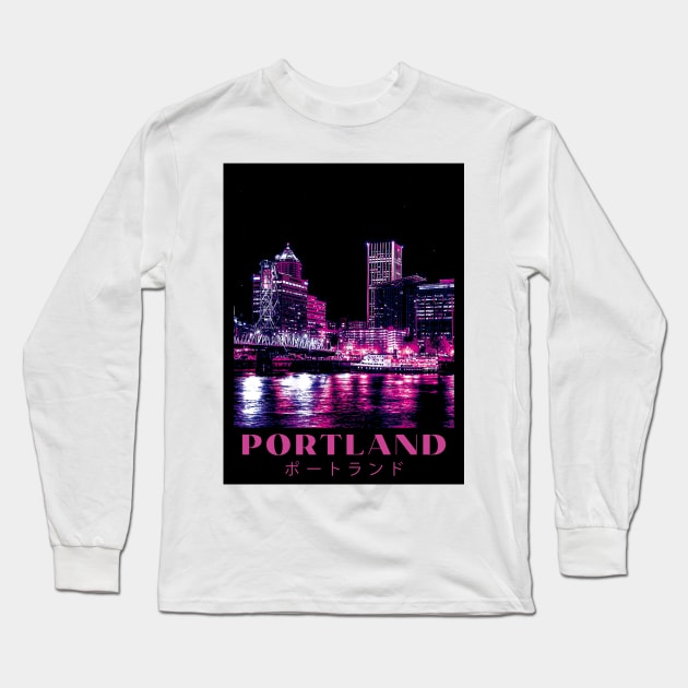 Portland Oregon Aesthetic Long Sleeve T-Shirt by Ferrazi